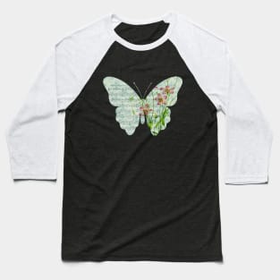 Floral Sheet Music - Butterfly Baseball T-Shirt